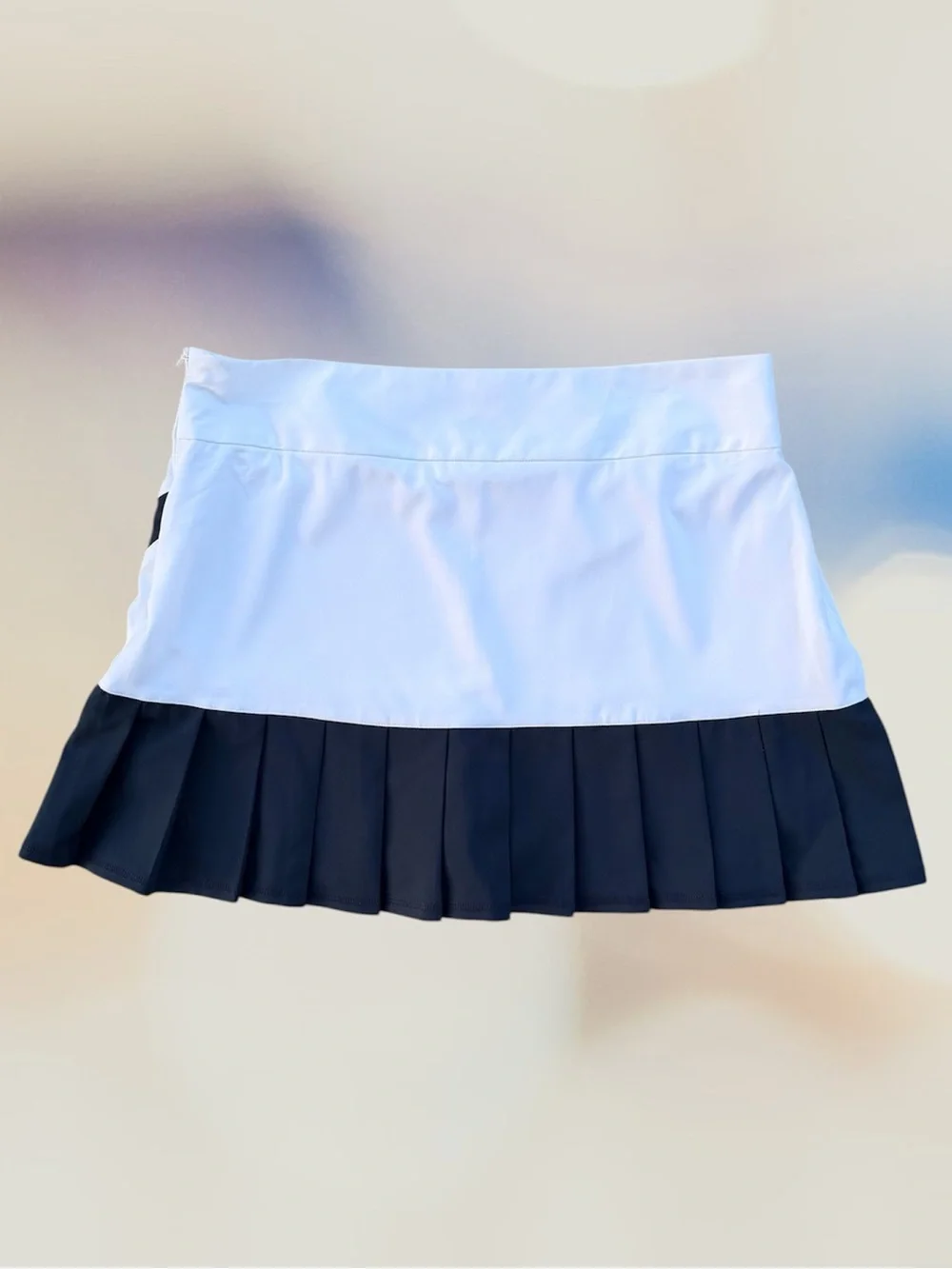 FILA Sport White and Blue Dropped-Waist Pleated Activewear Golf Skort ~ Large